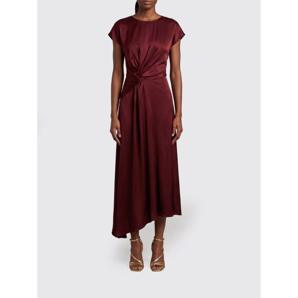 Aria Asymmetrical Ruched-Waist Midi Dress Victoria Victoria Beckham
